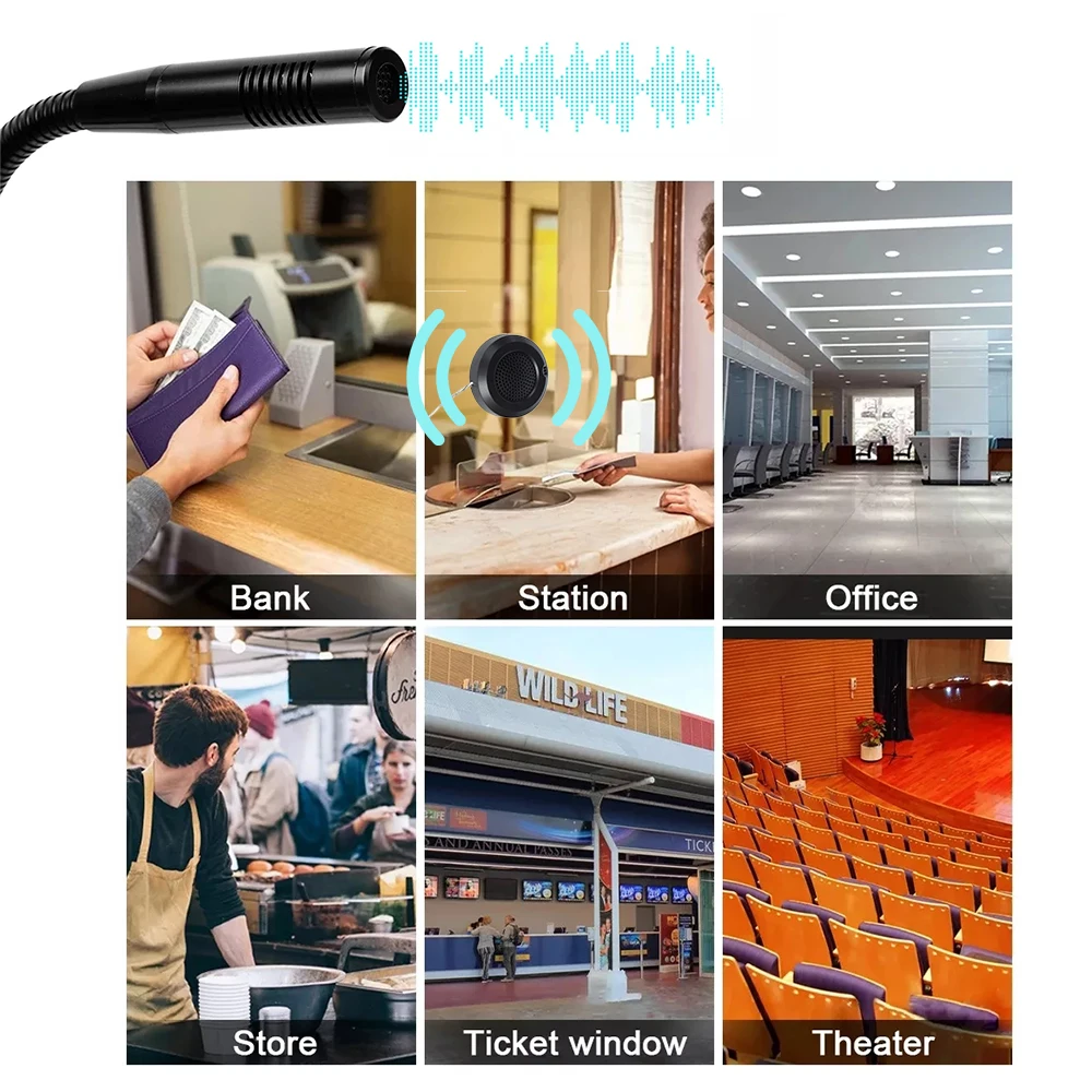 Bank Window Intercom System Bank Teller Speaker 2 Way Window Intercom