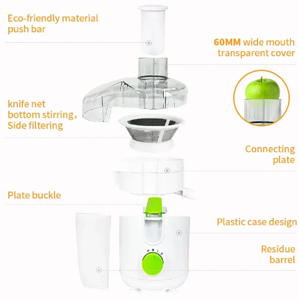 250w Mini Juicer,950ml 2 Speeds Control Interlock System And Motor ...