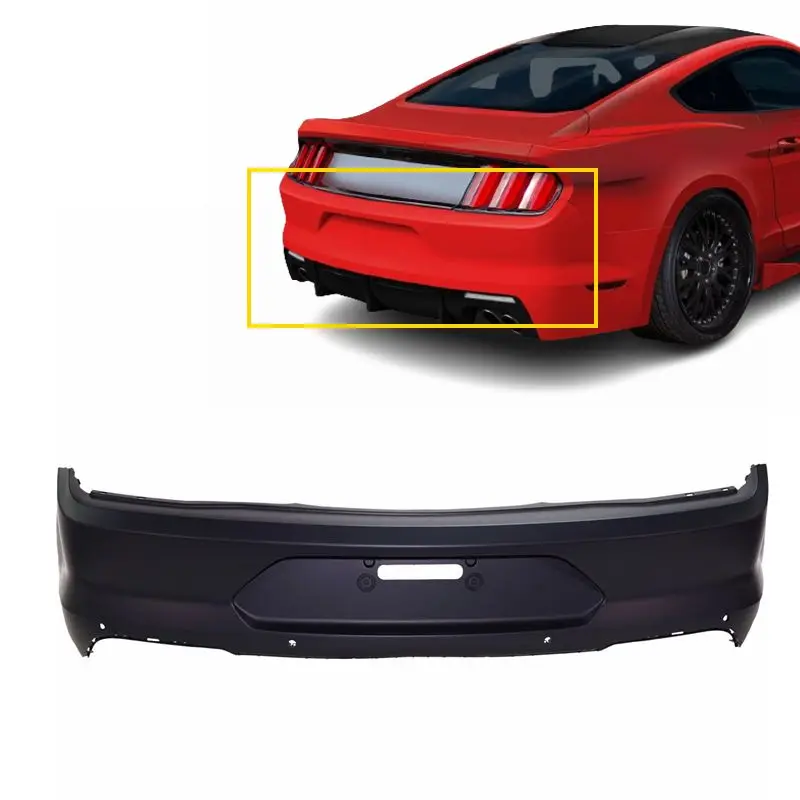 Auto parts OEM replacement new rear bumper cover With without Park Sensor Holes for ford mustang GT 2018 2019 2020 2021