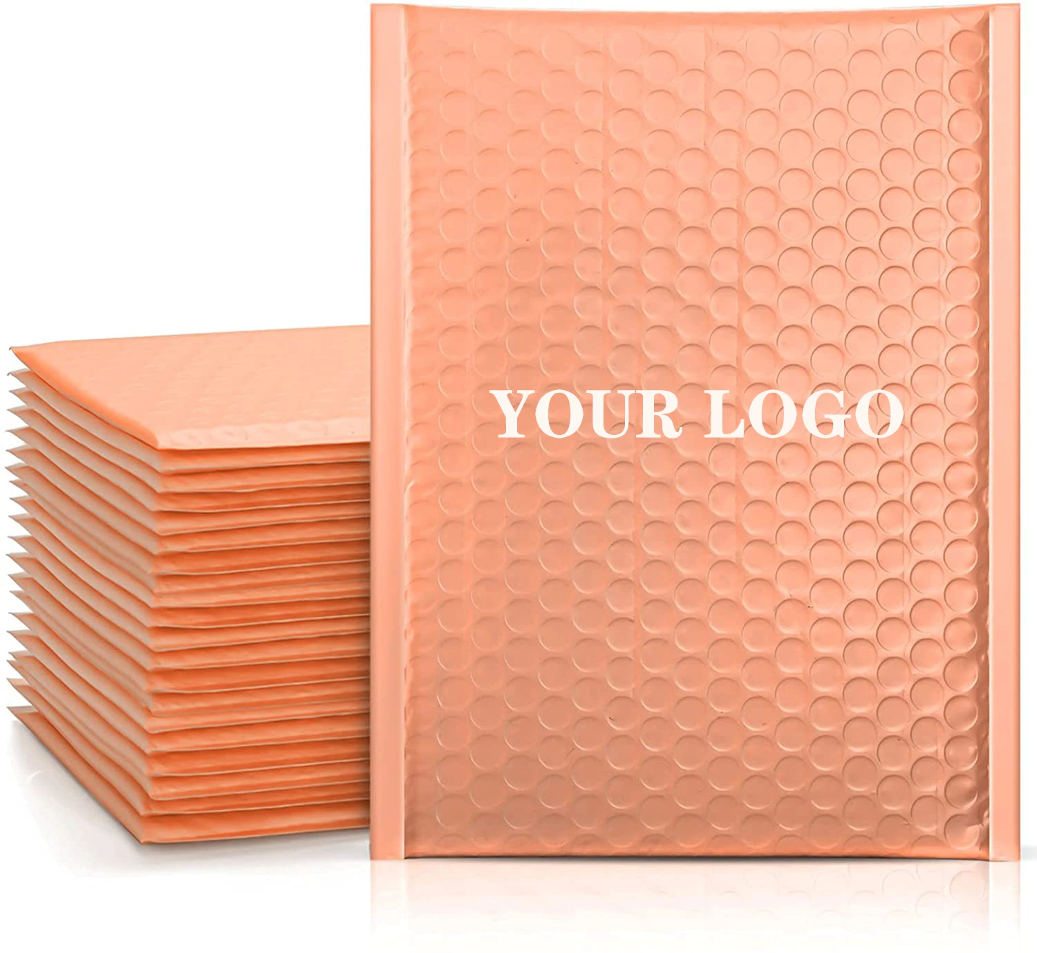 Luxury Orange Pink Poly Bubble Mailer Custom Logo Printed Clothes