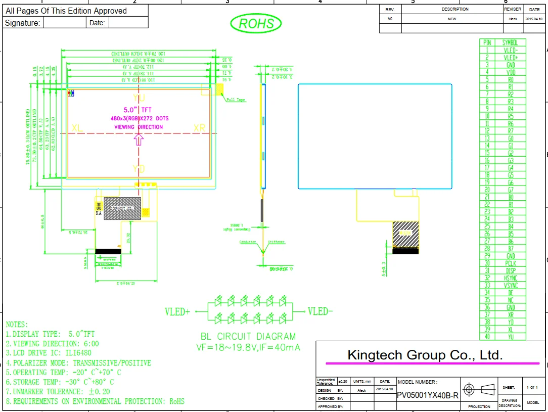 Custom 5 Inch OLED TFT LCD Display - Industrial Quality