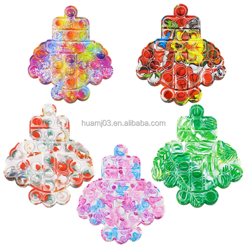 Лидер продаж на Amazon 2021, настраиваемая Радуга 2 поколения, силикон, не содержит Бисфенол А, игрушка-фиджет с разноцветным принтом для клоуна