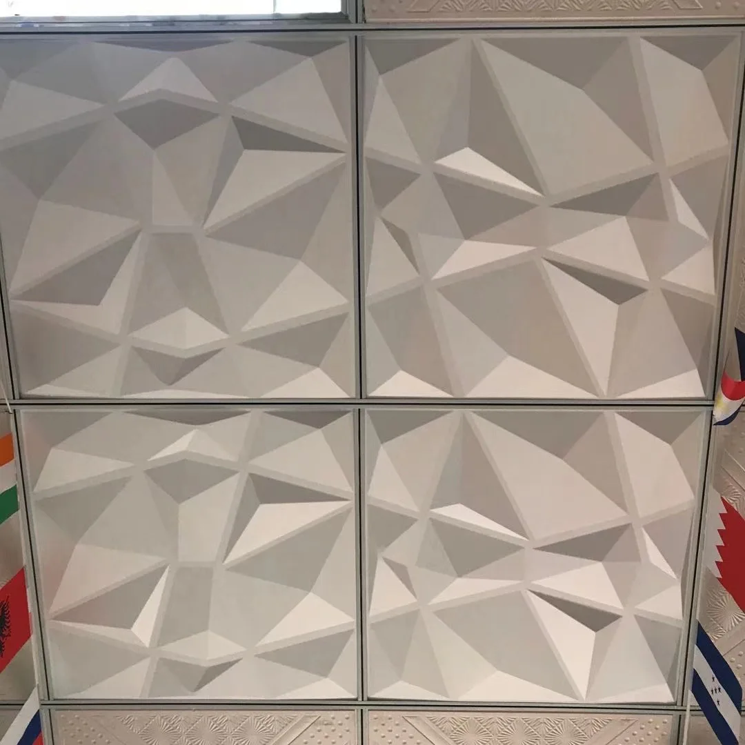 UDK Modern 3D Embossed PVC Wall Panel Wallpaper White/Black Color Classic Style for Interior Decorations Waterproof Function