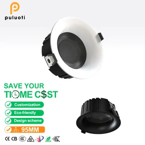 Modern Aluminum Curved-Frame Recessed Downlights COB Technology High-Brightness Eye Protection for Indoor Ceiling Installations