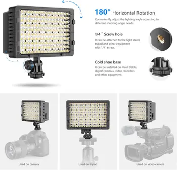 NEEWER 160 LED CN-160 Dimmable Ultra High Power Panel Digital Camera / Camcorder Video Light, LED Light Compatible with Canon detail image