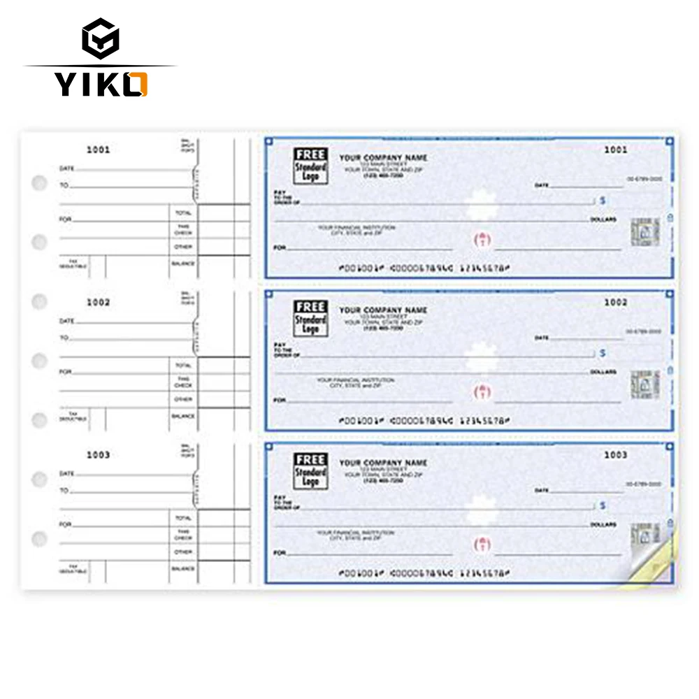 Customized Printing Blank Security Personal Checks Offset Paper Bank Cheque Pin Number Vouchers with Custom Logo for Writing