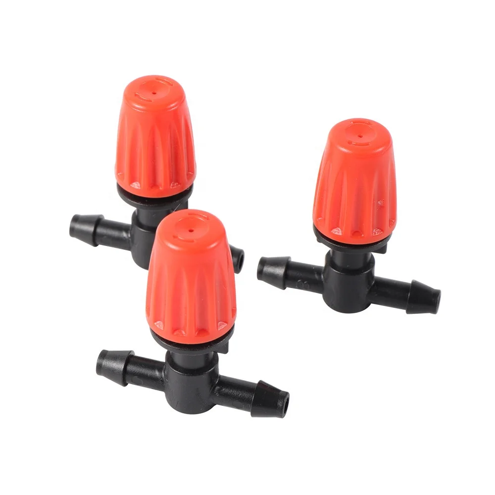 10 Ugelli Per Irrigazione In Rame Regolabili | Nebbia E Spruzzo Per Giardino E Serra | Collegamento Tubo 4/7mm | Portata 0,2-0,7 L/min