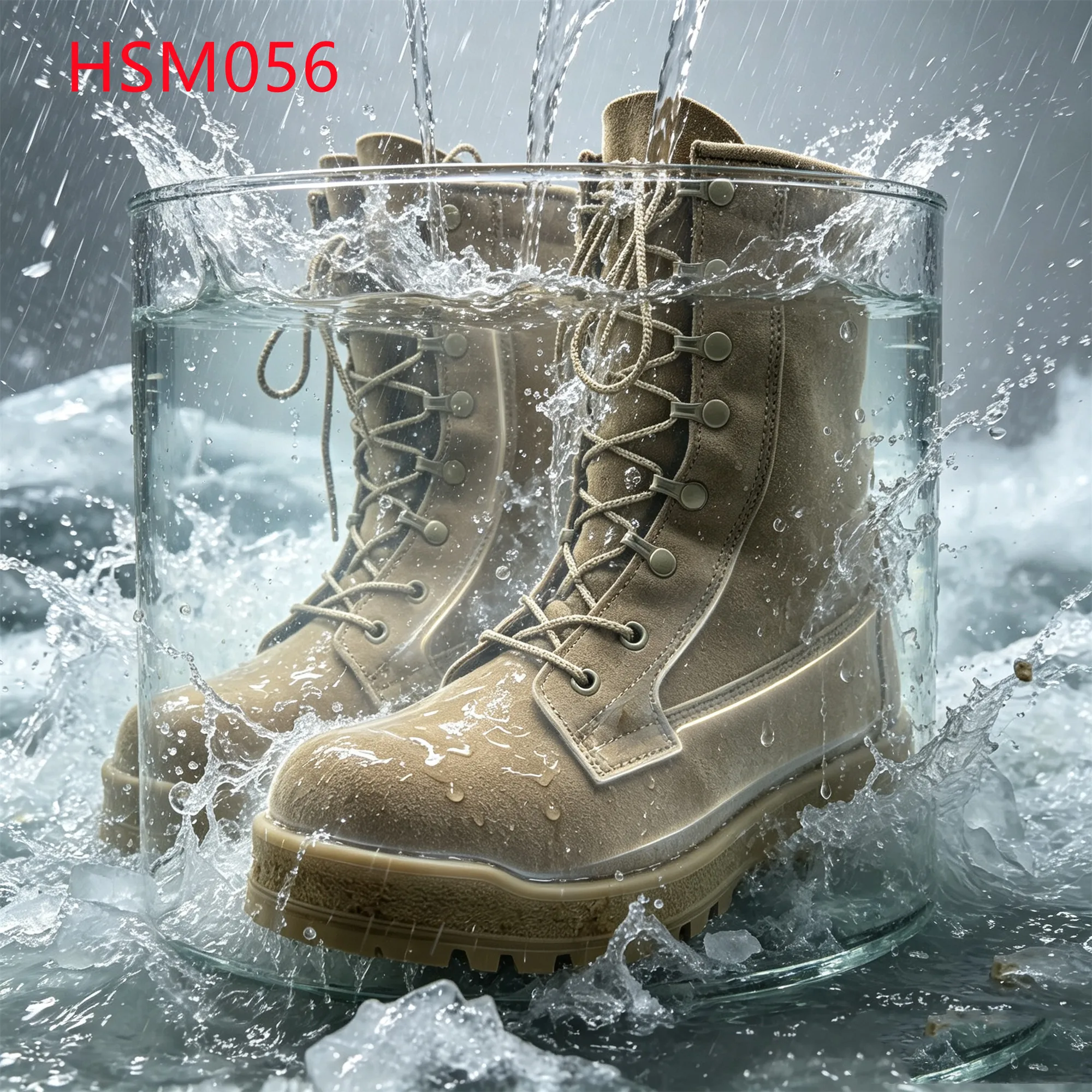 LXG,Argentina 1.6-1.8mm Leather Hua Singh Tan Desert Boots Thin Waxed Shoelace Design Combat Boots with Waterproof Sock HSM056