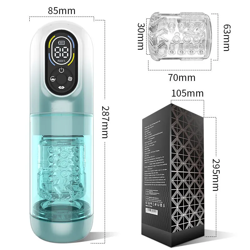 Male Penis Masturbation Trainer Machine - 7 Sucking & Vibrating Functions,  Waterproof Design for Enhanced Male Massage