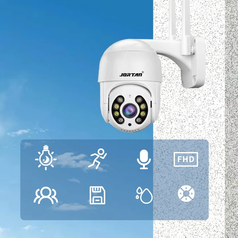 Cámaras IP Wifi Jortan para Exteriores, 1080P, Vigilancia, Cámara PTZ,  Protección de Seguridad, Cámara Wifi Icsee, CCTV, Audio Bidireccional  Automático