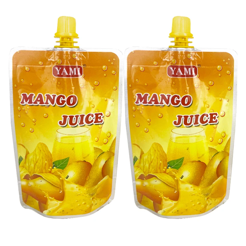 Customized Fruits Mango Juice Stand up Spout Pouch Liquid Plastic Packaging Bag