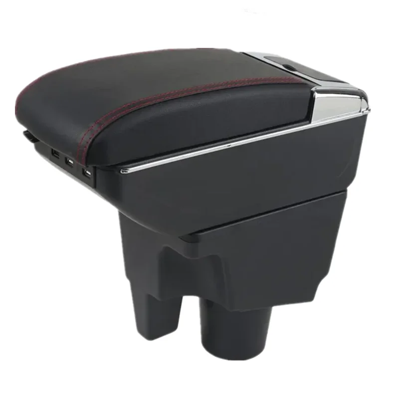 Armrest Console Box with Phone USB Interface Charging Dual Layer and the Panel Raised Arm Rest for Toyota Prius C/AQUA