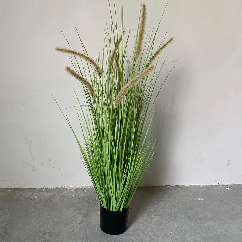 Современное искусственное украшение в горшках для отеля искусственная луковая трава искусственный цветок бонсай