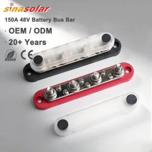 150A DC 48V M4 M8 Copper Nickel Plated Flame Retardant Nylon Base PC Cover Stainless Steel Hardware Battery Bus Bar Box