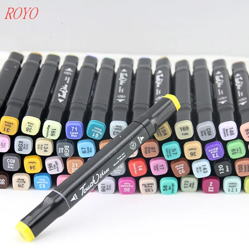 Wholesale T3-40 Color Art Marker pens Oil Alcohol based Drawing Artist  Sketch Markers Pen For Animation Manga Art Supplies From m.