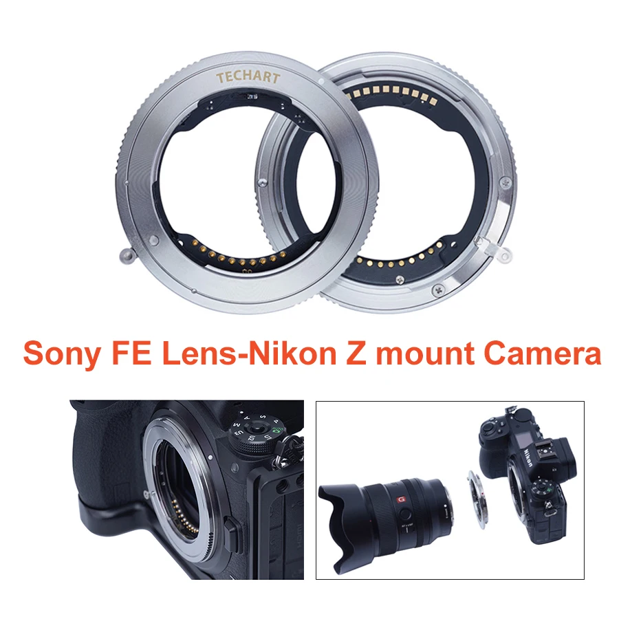 TECHART TZE-01 Camera Lens Adapter Ring Auto-Focus for Sony FE Lens Tamron  Sigma F Mount Lens to Nikon Z Mount Camera Z6 Z7