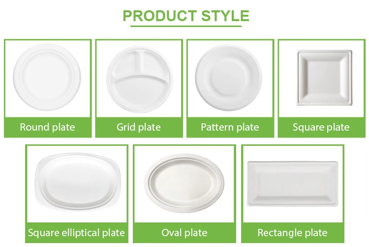 Restaurant Leakproof Compostable Sugarcane Round Pulp Plate Disposable Bagasse Plate
