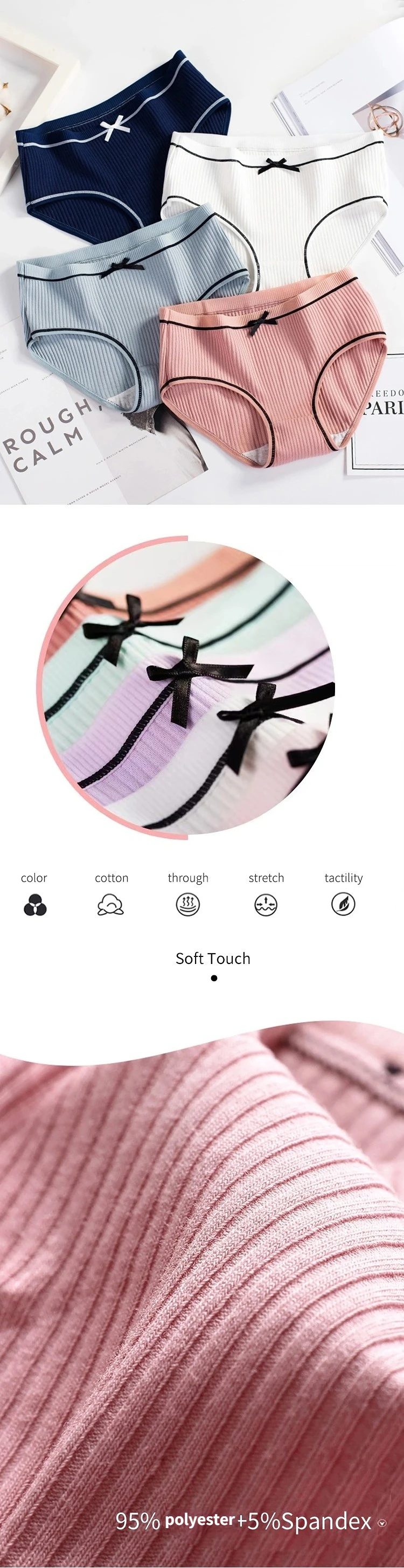 Factory Price Mid Waist Womens Briefs Girl Briefs Female Underwear