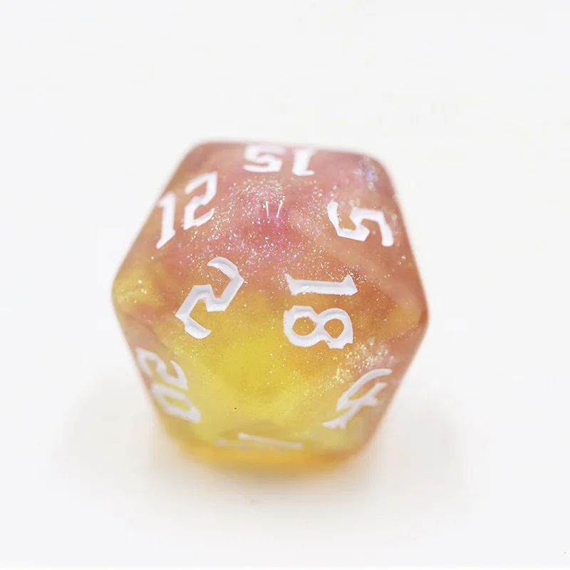 Daus acrílics RPG polièdrics personalitzats amb glitter de drac de 16 mm per a jocs D&D Dungeons and Dragons