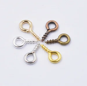 Tiny Mini Eye Pins for Jewelry Making Brass Copper Iron Screw Threaded Clasps Eyelets Hooks Findings