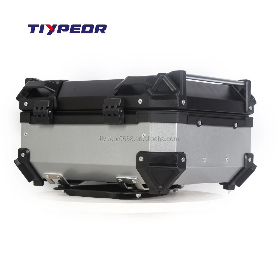 product tiypeor 28l silver aluminum motorcycle top box retrofit upgrade lightweight luggage carrier waterproof shockproof removable-6