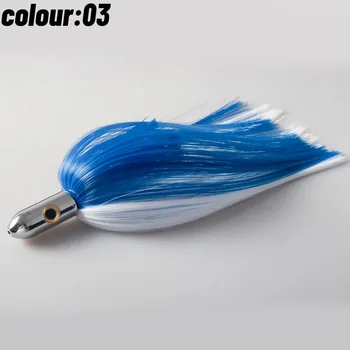 9 Inches Copper Head Trolling Lures for Big Game Mahi Dolphin Durado Wahoo Tuna Nylon Hair for Marlin NYlon Metal – Metal Jig – view 3