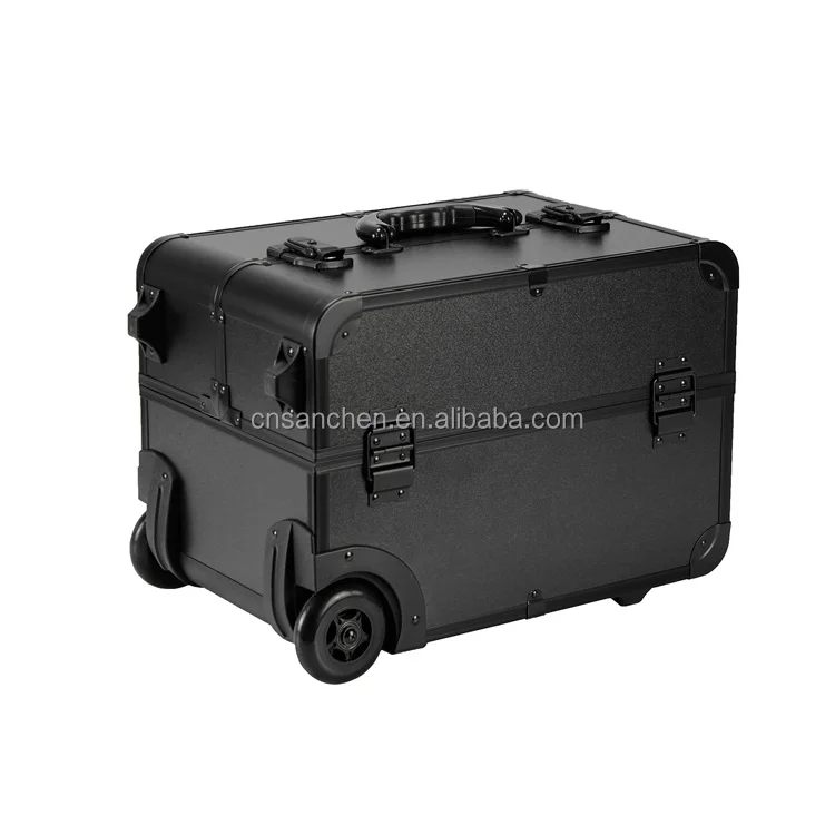 Pull rod cosmetic box aluminum alloy one-way wheel storage box with cosmetic and hairdressing toolbox