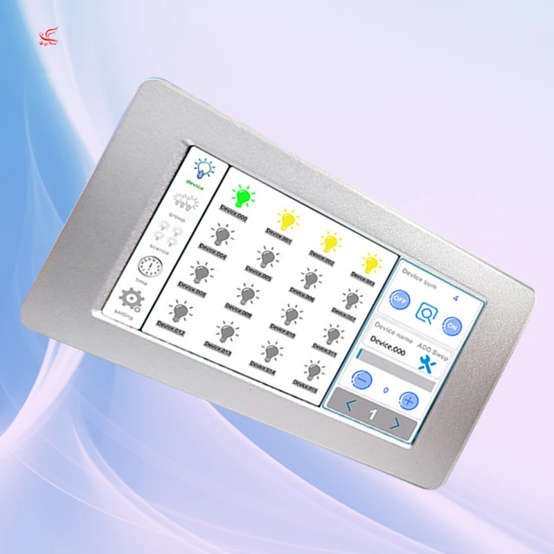 Wall Mounted 7 Inch Touch Screen Controller 2 Channels 128 Lighting Devices Management Dali Panel Dimmers
