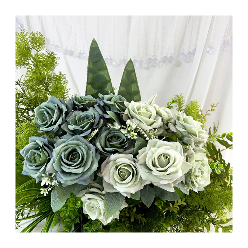 product artificial flower home wedding decoration meichen 7 head rich rose  q-60