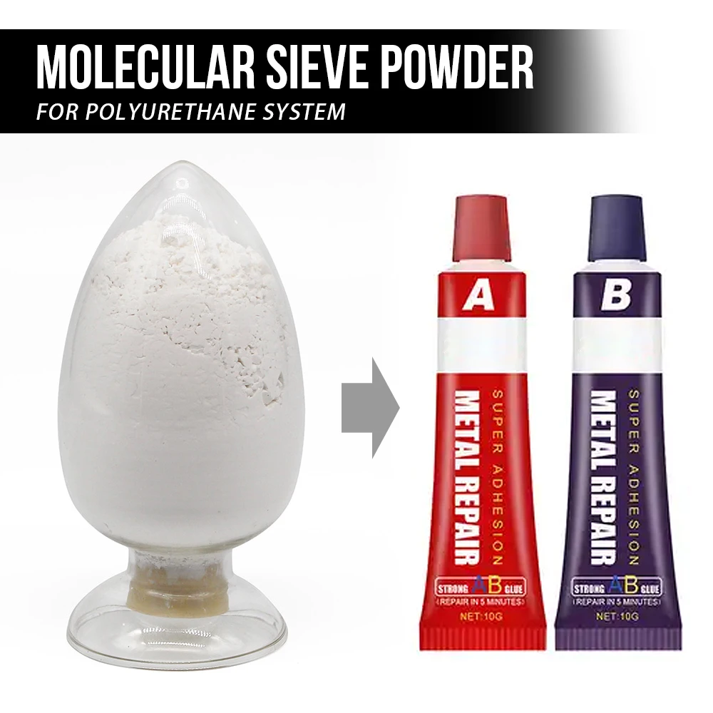 Absorbing Moisture and CO2 3A 4A 5A 13X Zeolite Molecular Sieve Powder Adsorbent As Polyurethane-Based Desiccant Formulations