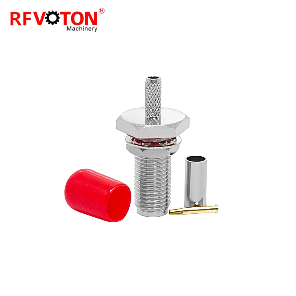 Factory Supply Sma  Female Bulkheadf Crimp Rg316 Rg174 WTR100 Cable Waterproof Rf Coax Pin Tube Coaxial Coax Connectors