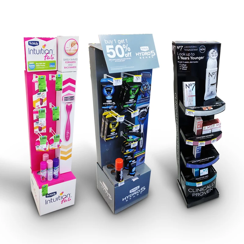 Free Customized Different Layers Promotional Cardboard Perfume Stand Display Rack for Shop