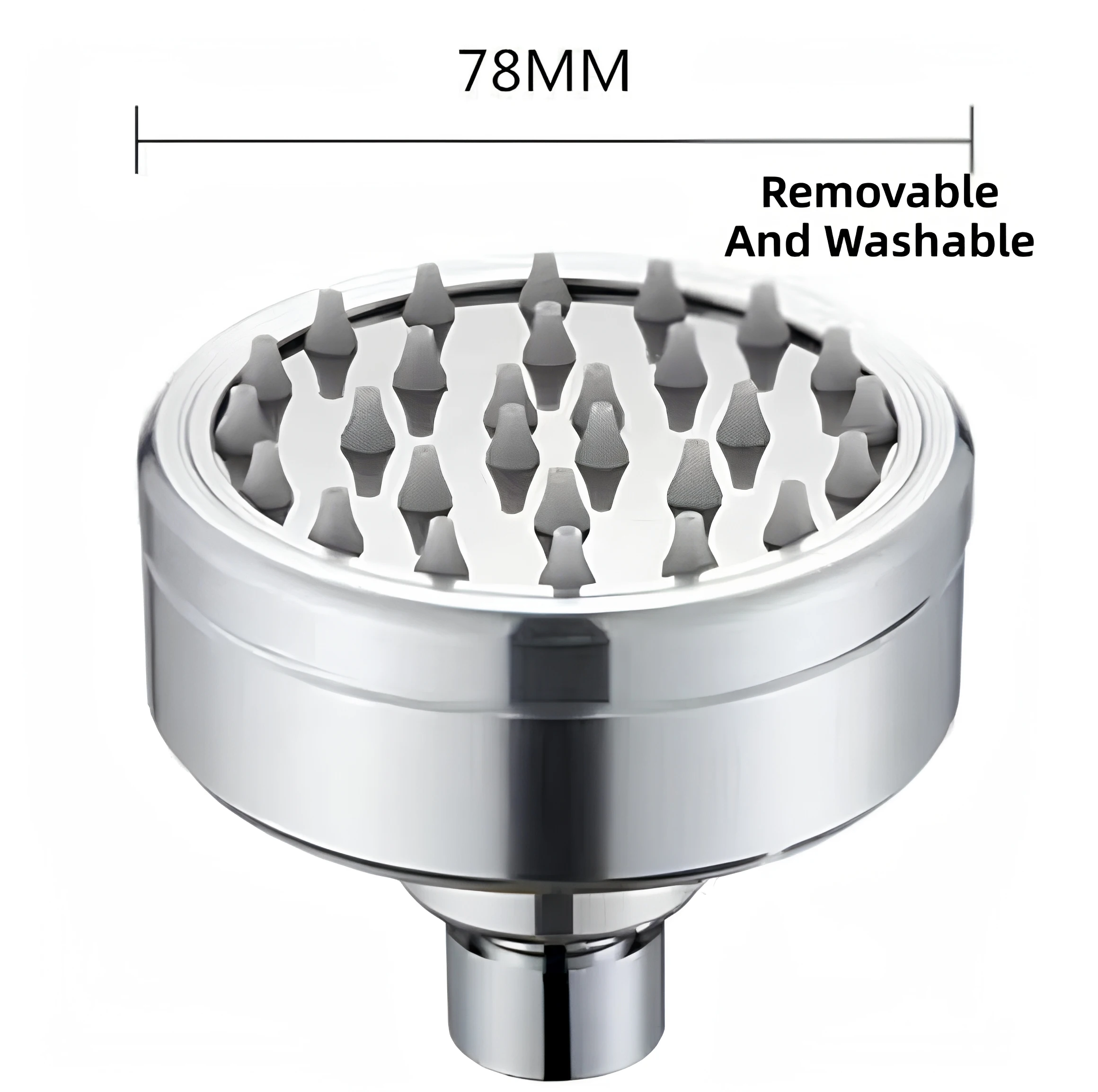 Heavy Duty SS304 Stainless Steel Small Fixed Overhead Shower Head 78mm Anti-Clog for Public Gyms Schools & Facilities