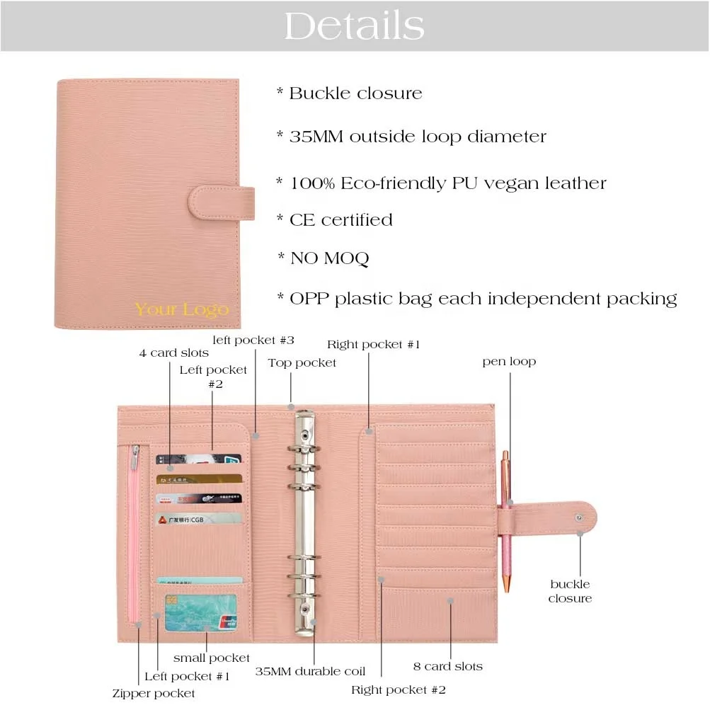 TK EtsyベストセラーA5リザードレザーバインダー財布フライリーフ