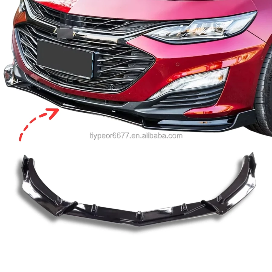 product abs gloss black red front bumper lip spoiler splitter for chevrolet malibu xl 2016 2020-6