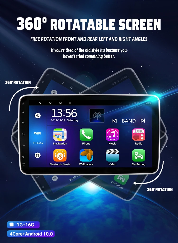 10inch Universal 1 Din Car Multimedia Player Touch Screen Autoradio Stereo Video GPS WiFi Auto Radio Android Video Player