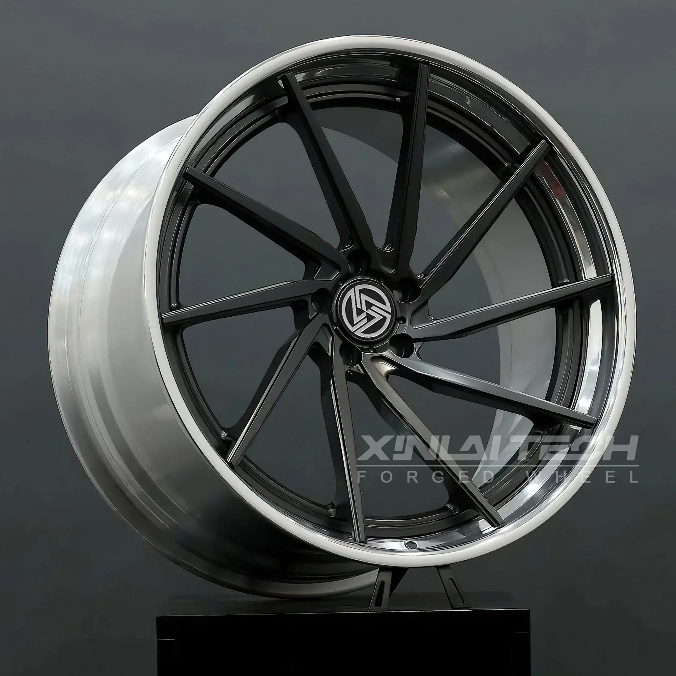 XL 2 Piece Forged Brushed Polished Black Wheel 5x120 5x112 5x114.3 18 19 20 21 22 Inch Custom Deep Dish Concave Car Wheel - Image 2