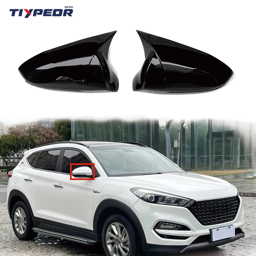 product car ox horn rearview side mirror cover for hyundai tucson 2021 2022 2023 car accessories exterior trim frame caps-6