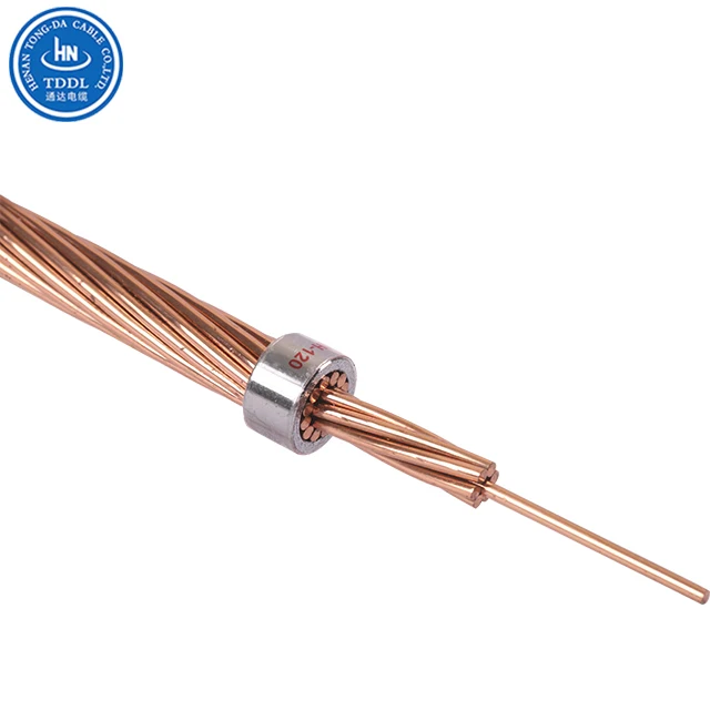 TDDL Bare Copper Conductor Overhead  Cable with Stranded Steel Wire for Catenary Wire