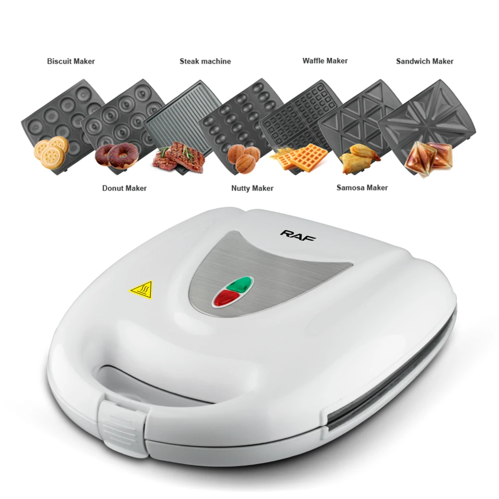 New Big Multifunction Detachable 7 in 1 Pancake Nut Doughnut Panini Electric Waffle Maker Breakfast Sandwich Maker