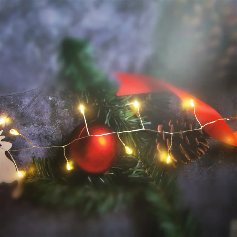 10m PVC Transparency Wire Led Light String Tree Led String Lights Flashing Outdoor Christmas LED String Fairy Light