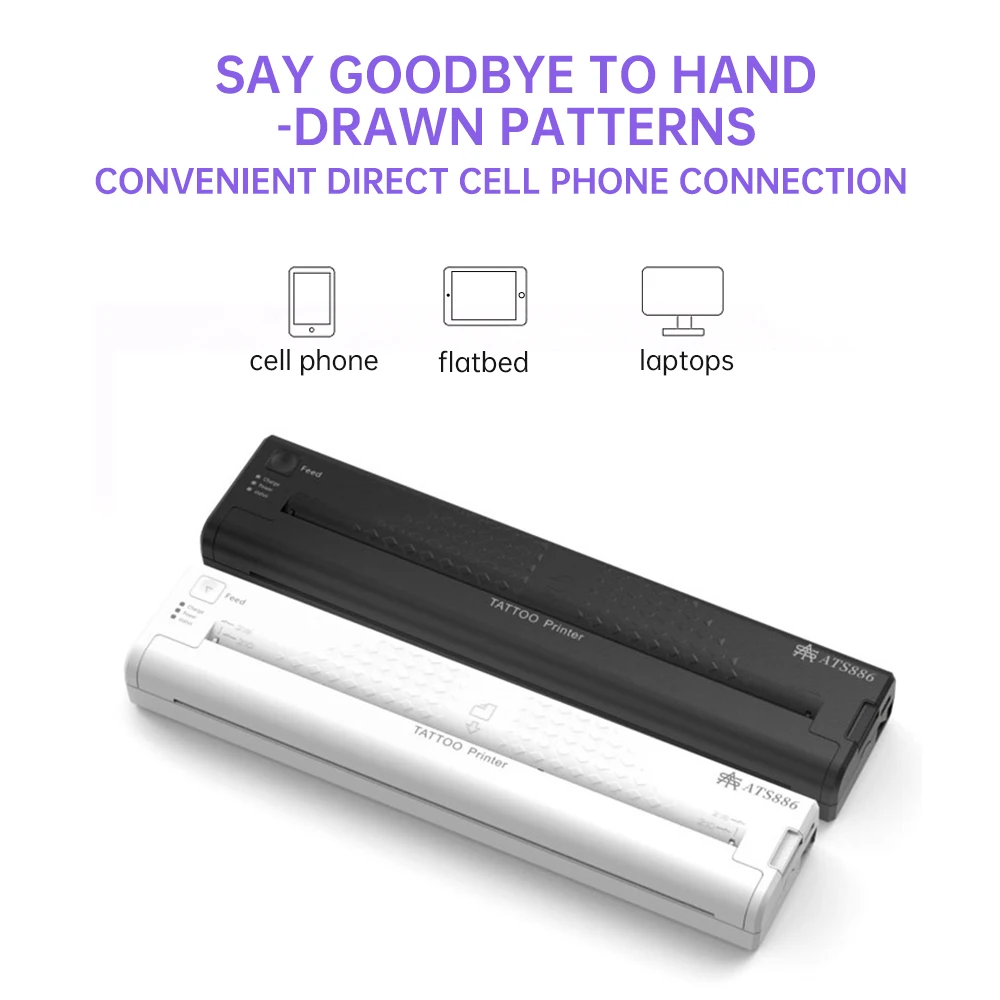 ATS886 ステンシルプリンター Bluetooth Wireles ステンシルプリンター ATS886｜FLAG Tattoo