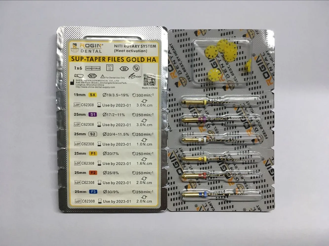 Rogin Dental Niti Rotary Files Suptaper Gold With Heat Activation And