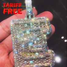 Side Setting Custom Single Letter Pass Diamond Tester VVS Moissanite Initial E Baguette Moissanite Custom Letter Pendant Jewelry