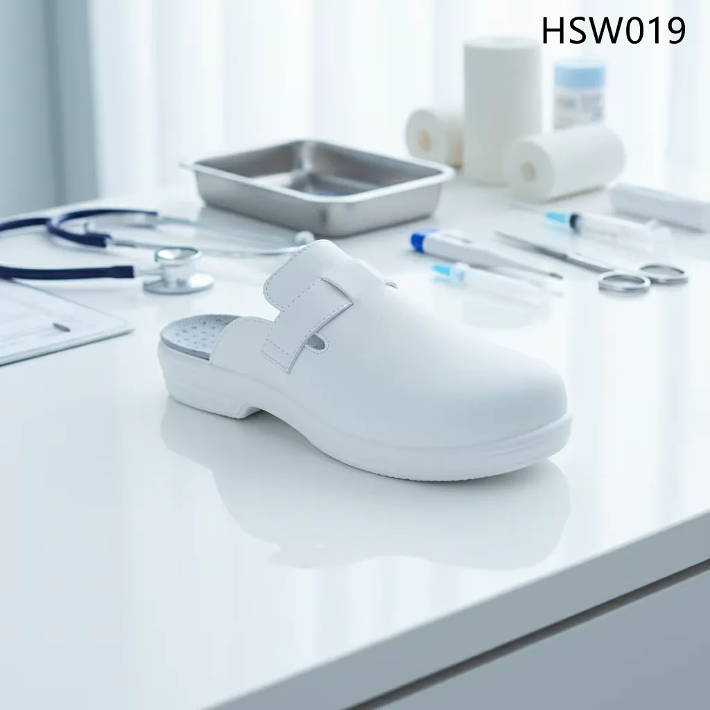 HY,Food Services Slip-proof PU Sole White/black Safety Shoes USA Market Dissipate Static Work slippers with Steel Toe HSW019
