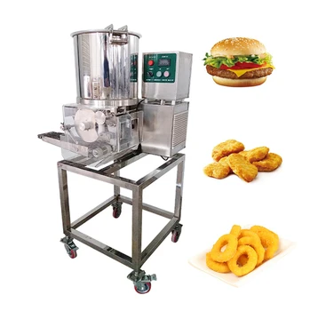 Industrial automatic nugget chicken patty press make machine heart shape jamaican potato beef meat burger patty forming machine