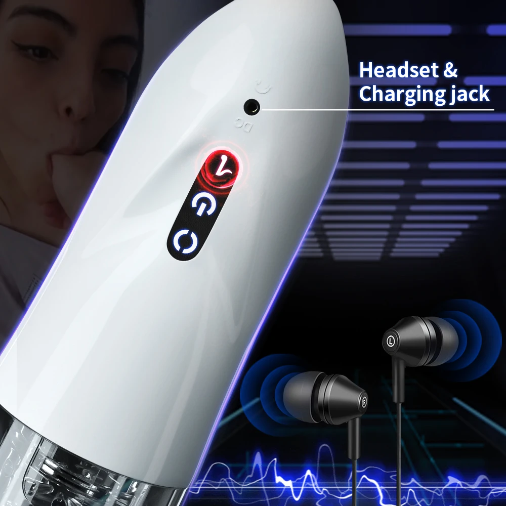 Usb Charging Automatic Male Masturbation Machine With Sounds Men Sex Tool Vibrator Handsfree Masturbator for Man