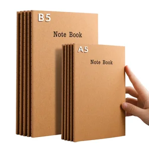 Wholesale Thickened Brown Packing Paper Stitching Casual Diary Notepad Notebook A3 Hardcover With Square Grids & Horizontal Line