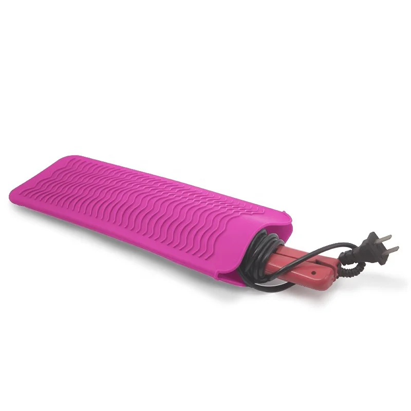 Heat Resistant Silicone Mat for Hair Tools, Curling Iron Mat Pouch