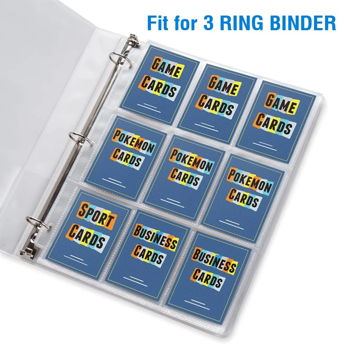 baseball card pages 3 ring binder PERFORMORE 9-Pocket Trading Sleeves for Binders | Yugioh, Baseball, Pokemon, Sports Card Page Protector Sheets ring binder Card Pages 9 Pocket Trading